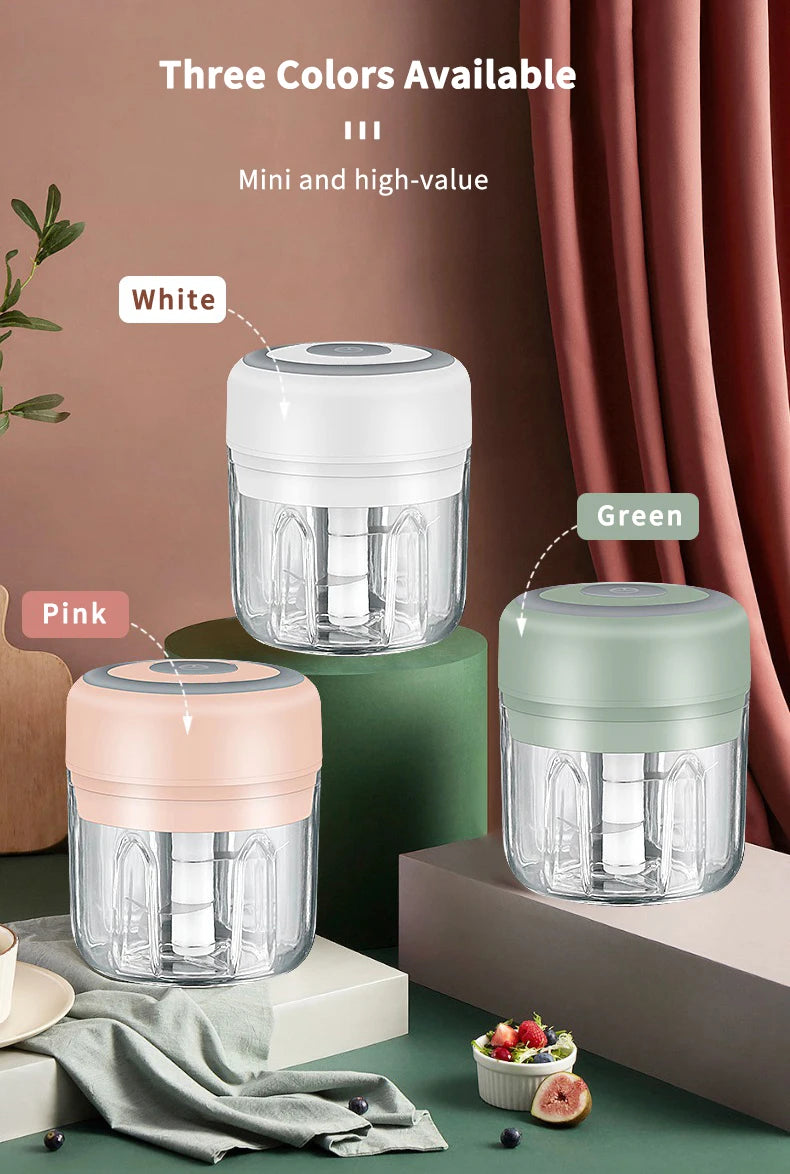 Electric Meat Grinder & Garlic Crusher – Mini USB Food Chopper