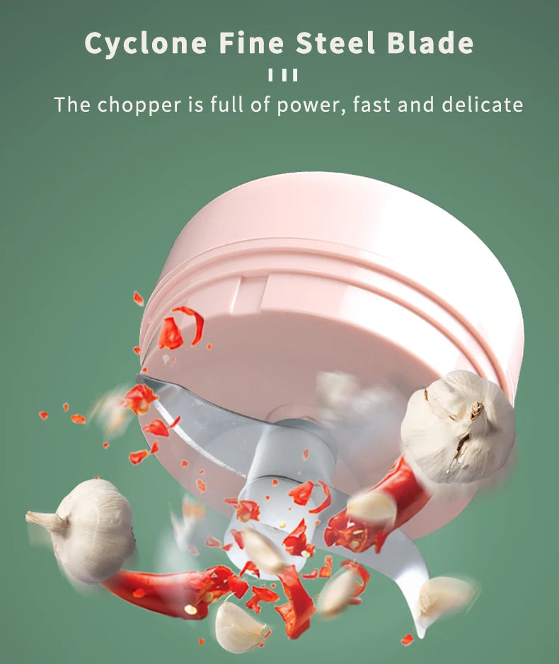 Electric Meat Grinder & Garlic Crusher – Mini USB Food Chopper