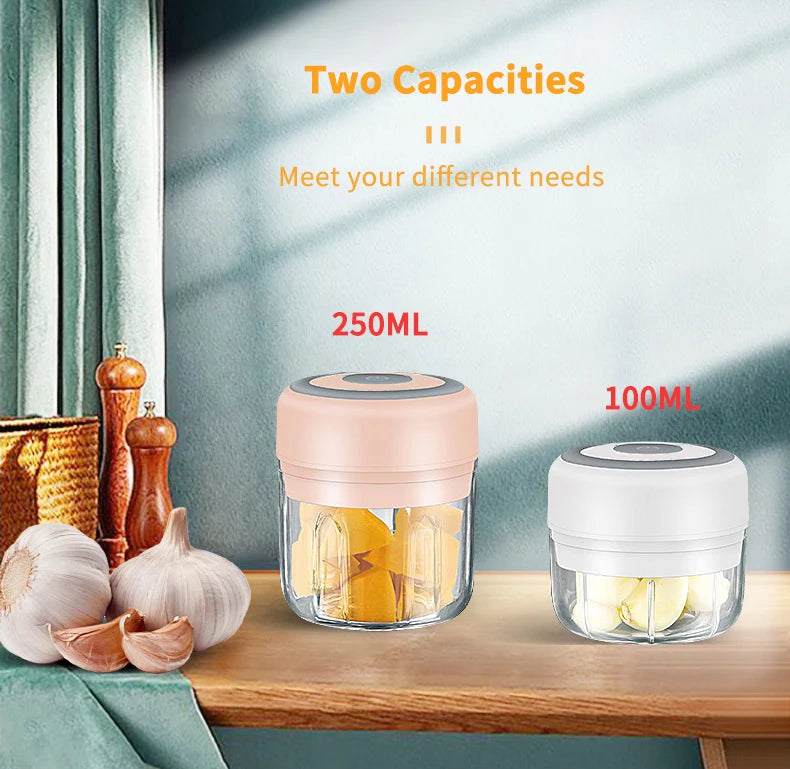 Electric Meat Grinder & Garlic Crusher – Mini USB Food Chopper