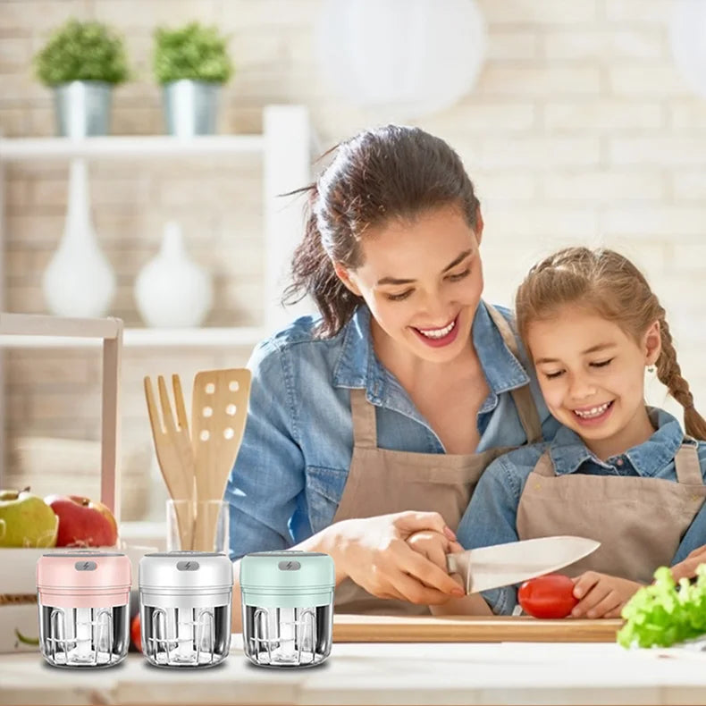 Electric Meat Grinder & Garlic Crusher – Mini USB Food Chopper