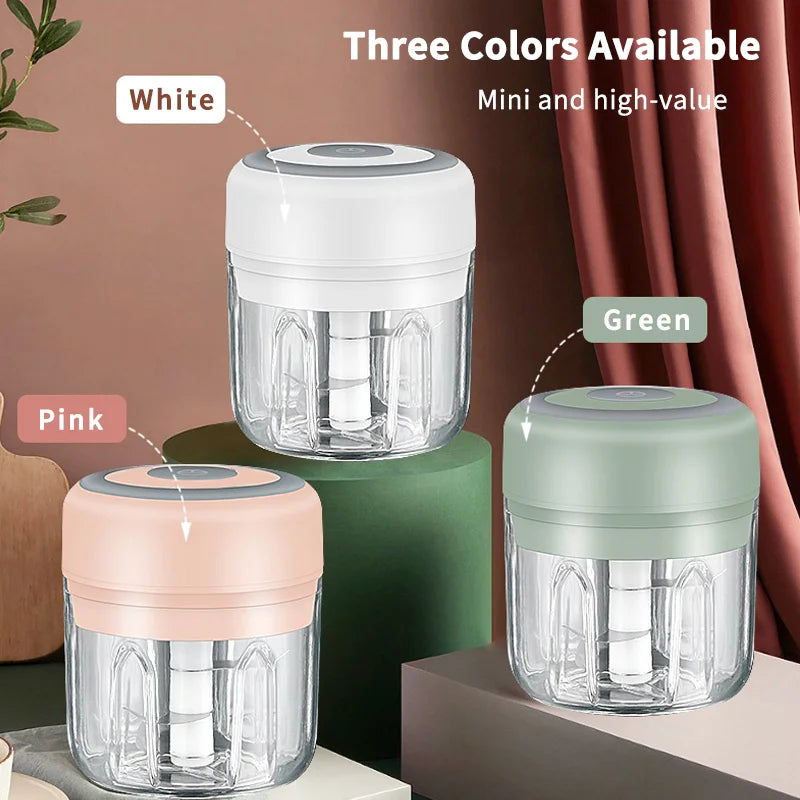 Electric Meat Grinder & Garlic Crusher – Mini USB Food Chopper