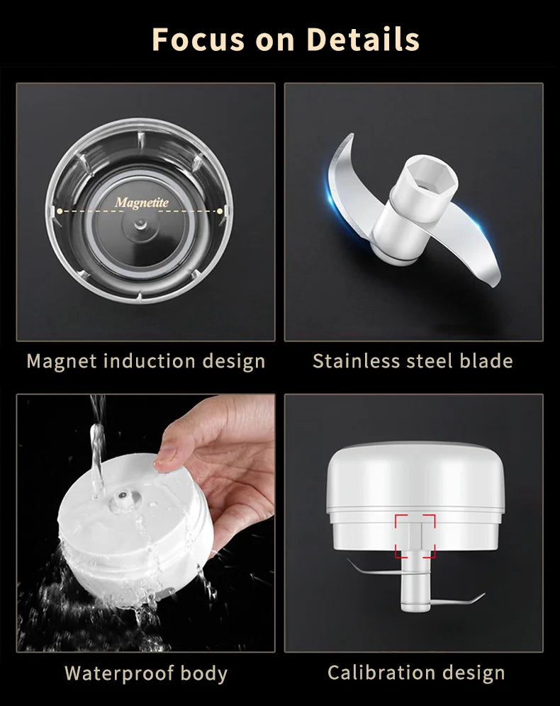 Electric Meat Grinder & Garlic Crusher – Mini USB Food Chopper