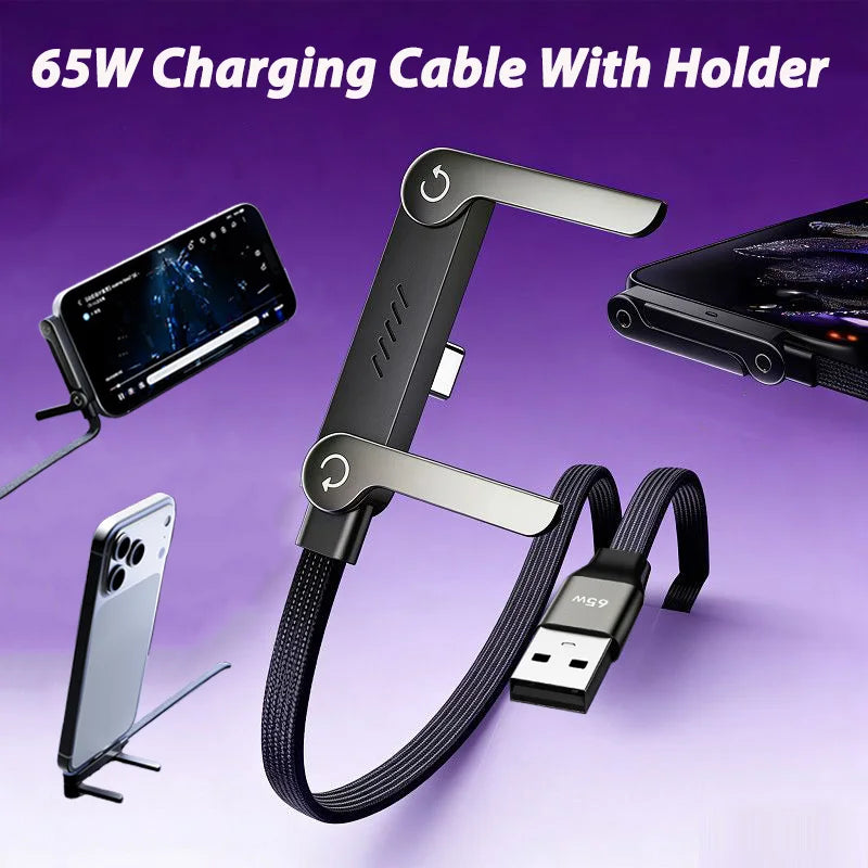 65W USB-C Fast Charging Cable with Phone Holder - PrimeNest