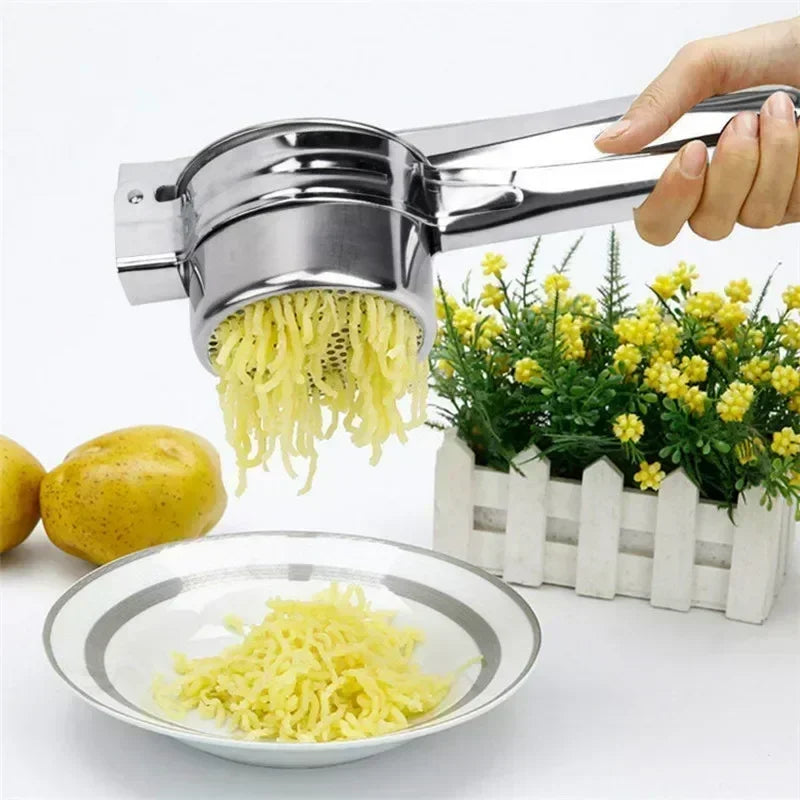 Stainless Steel Masher & Ricer Press – Potato, Fruit & Vegetable Squeezer