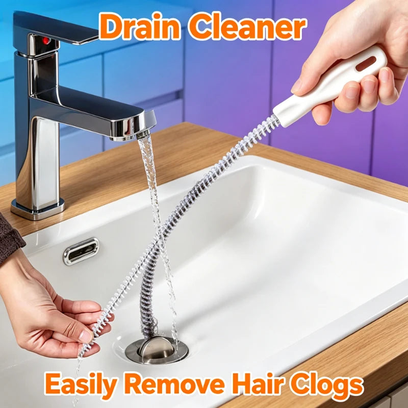 Bendable Sink Drain Cleaning Brush – Clog Remover for Bathroom & Kitchen
