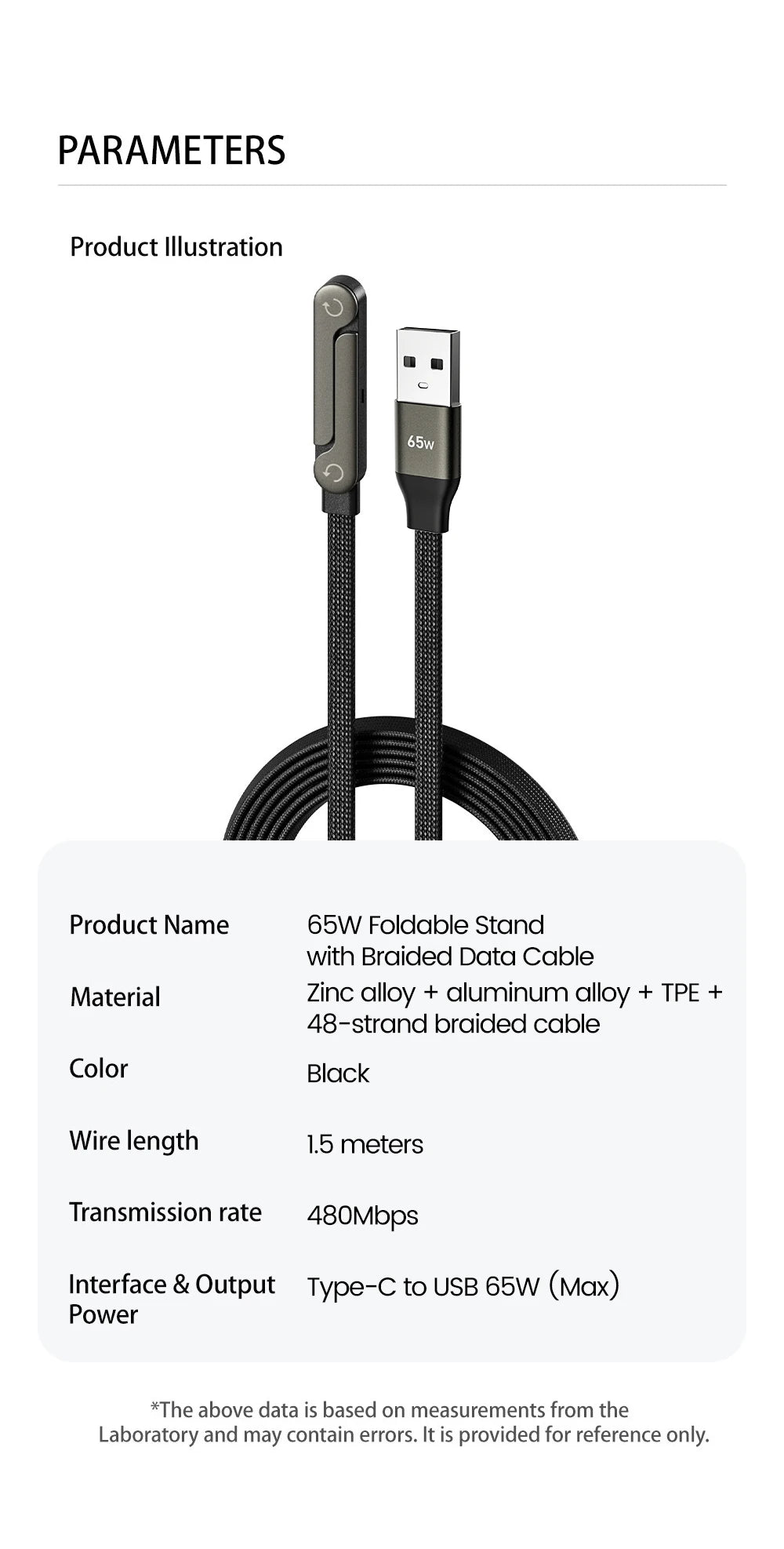 65W USB-C Fast Charging Cable with Phone Holder - PrimeNest