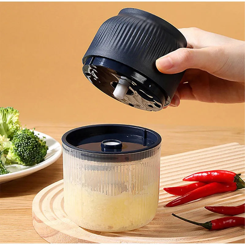Electric Garlic Chopper with 6 Stainless Steel Blades, Mini Food Processor & Food Chopper for Kitchen, Portable Garlic Mincer