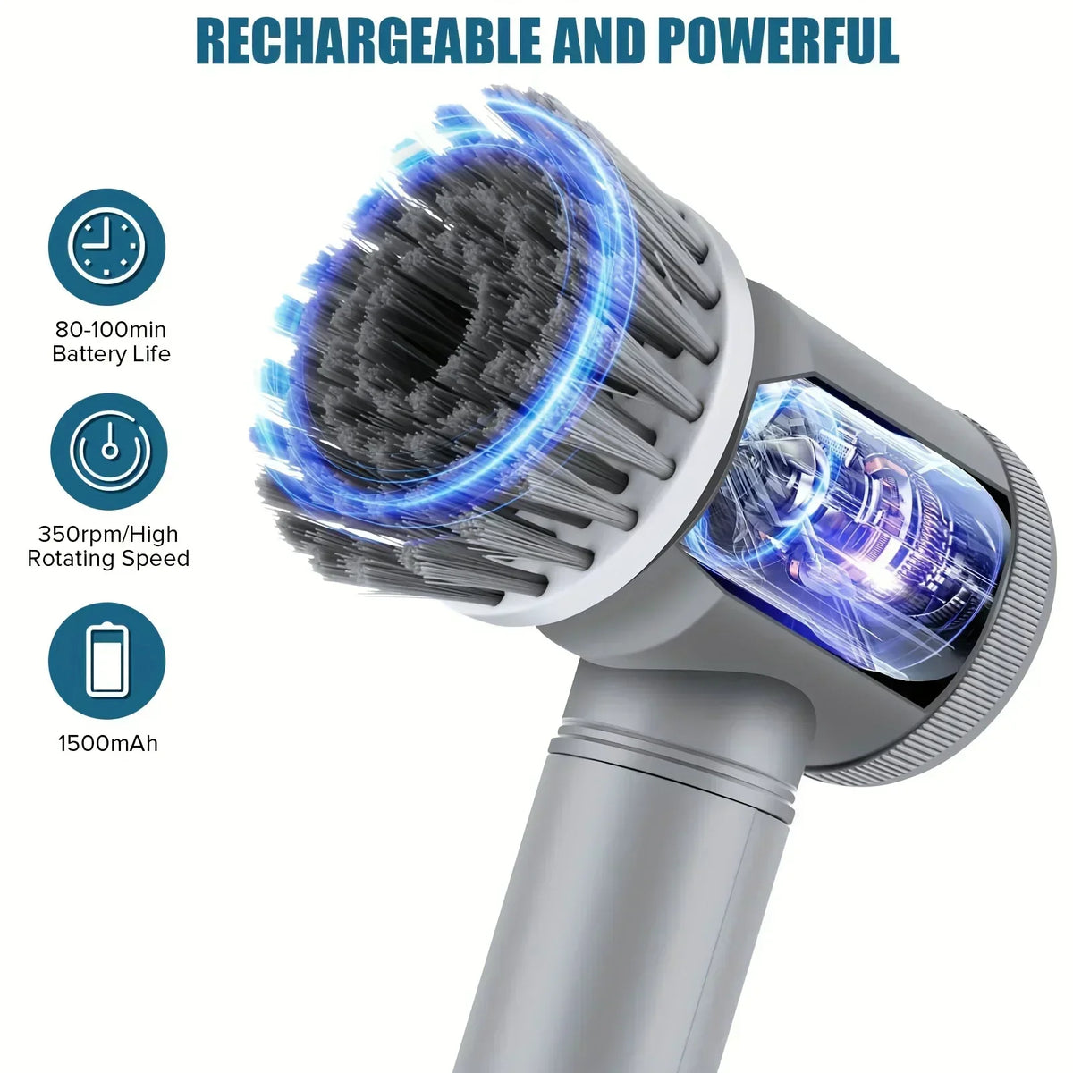 Wireless Electric Spin Cleaning Brush with 5 Heads - PrimeNest