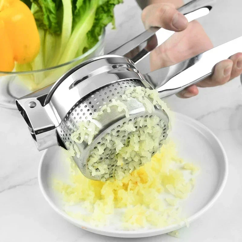 Stainless Steel Masher & Ricer Press – Potato, Fruit & Vegetable Squeezer