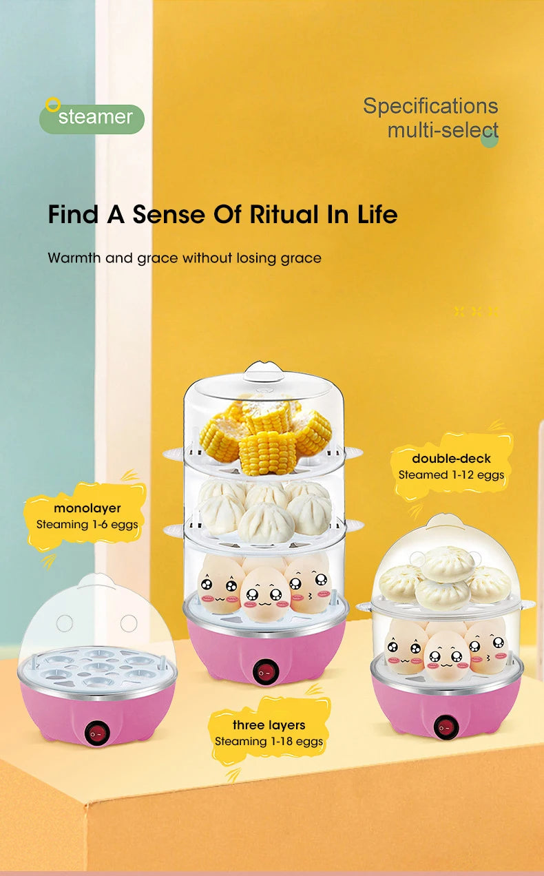 Automatic Egg Cooker Machine – 7-Egg Steamer & Boiler