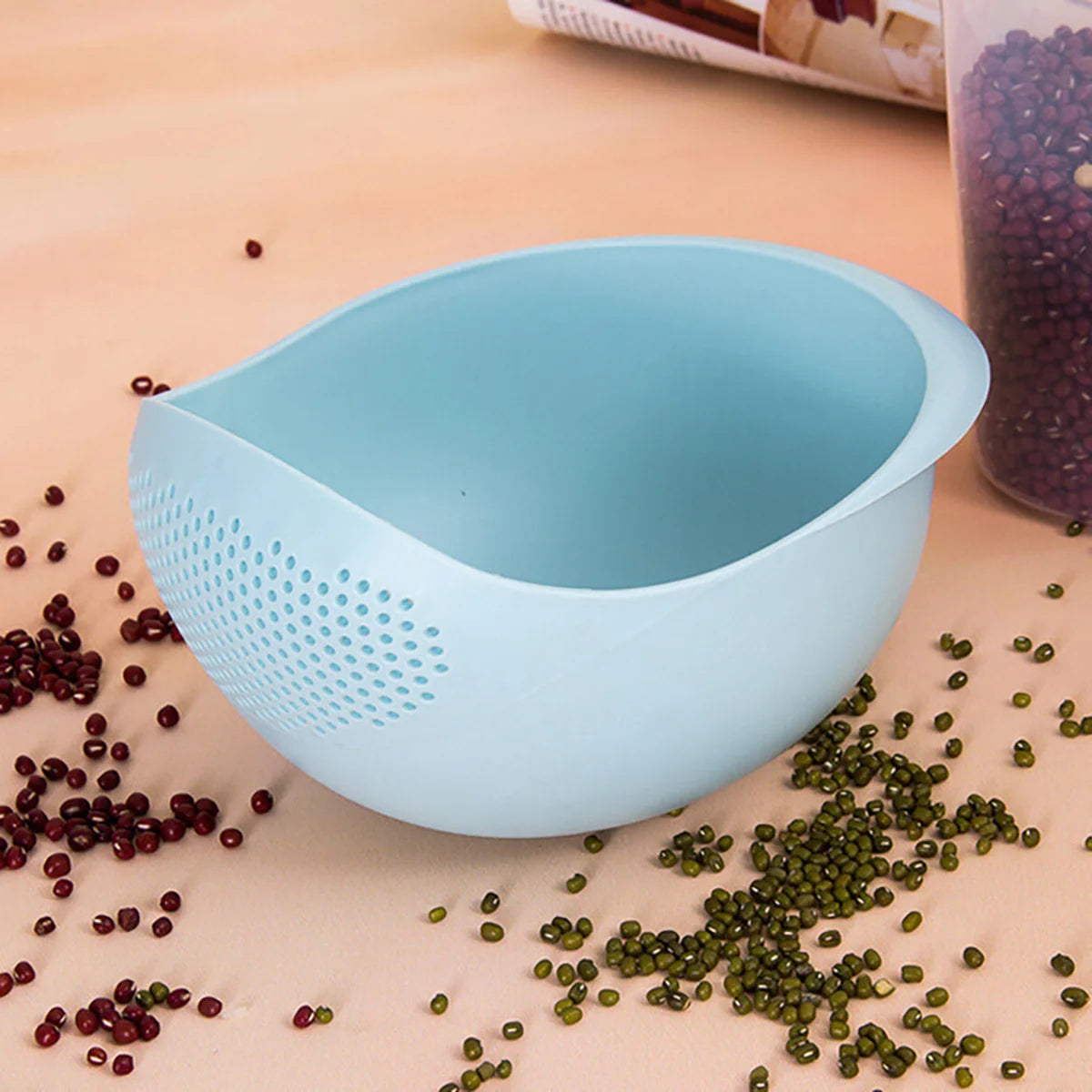 Colander Rice Bowl & Drain Basket with Handle – Fruit & Vegetable Washing Basket