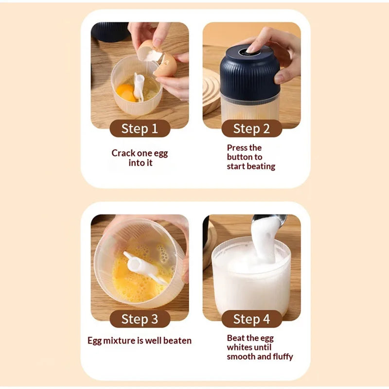Electric Garlic Chopper with 6 Stainless Steel Blades, Mini Food Processor & Food Chopper for Kitchen, Portable Garlic Mincer