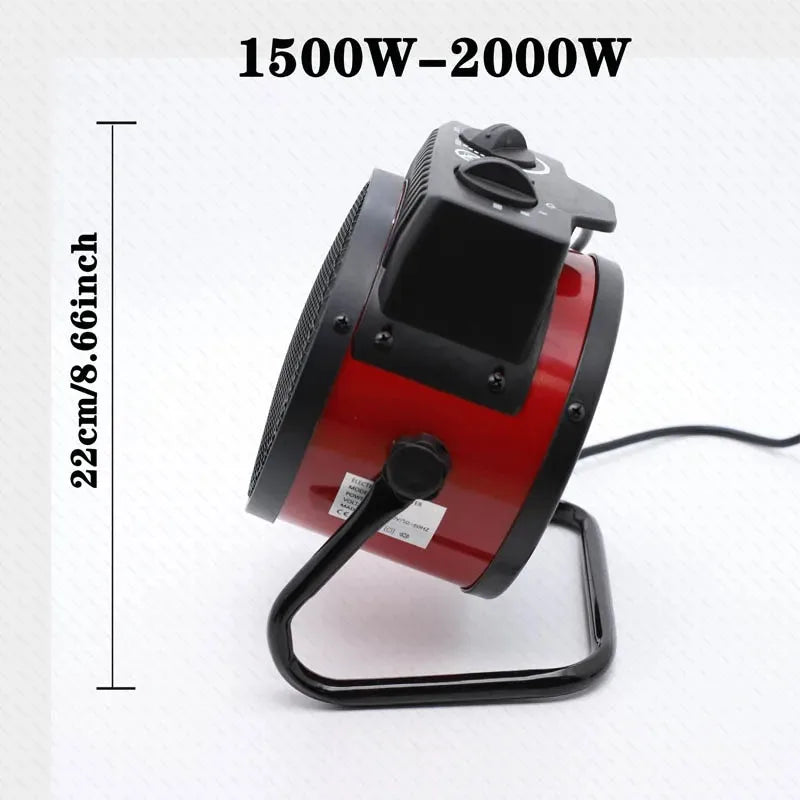 Portable Industrial Electric Heater Blower – 3500W PTC Ceramic Heating, 3-Gear Adjust, Overheat Protection