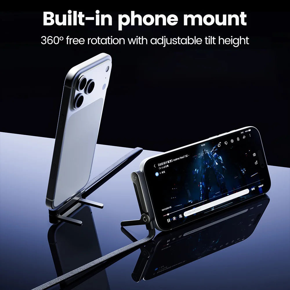 240W USB-C Charging Cable with Foldable Phone Stand - PrimeNest