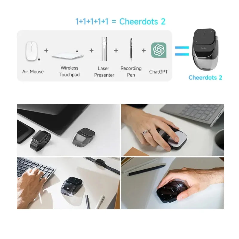 Cheerdots 2 Wireless Air Mouse – Detachable Touchpad with AI Recording