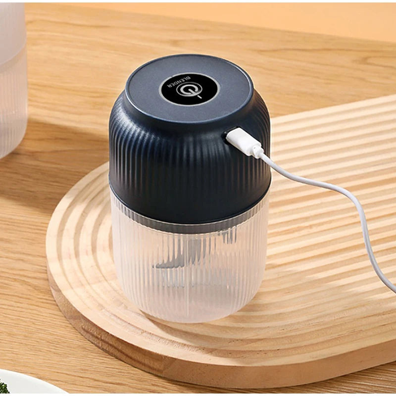 Electric Garlic Chopper with 6 Stainless Steel Blades, Mini Food Processor & Food Chopper for Kitchen, Portable Garlic Mincer