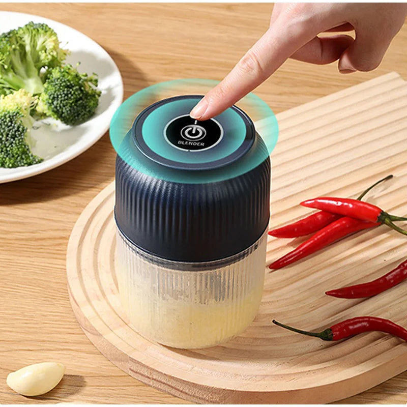 Electric Garlic Chopper with 6 Stainless Steel Blades, Mini Food Processor & Food Chopper for Kitchen, Portable Garlic Mincer